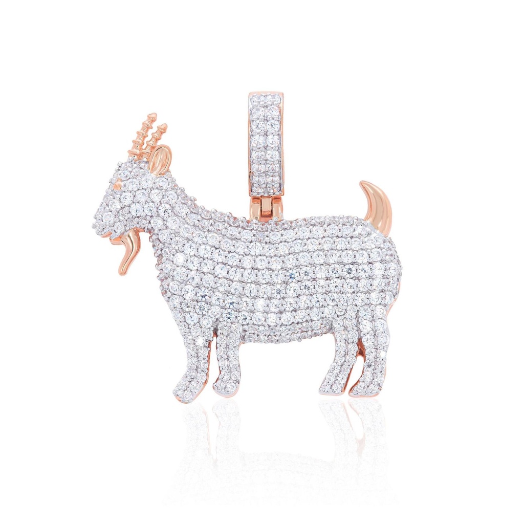  Round Diamond Spinel Goat Charm Pendant For Men
