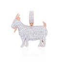  Round Diamond Spinel Goat Charm Pendant For Men
