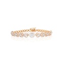 Round Cut Diamond & Baguette Prong Set Designer Bracelet For Her