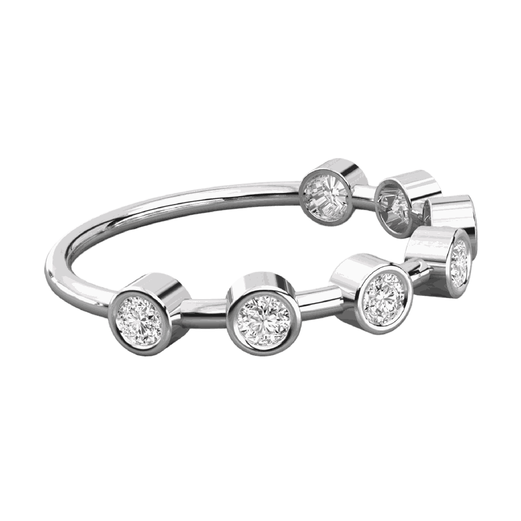 Round Diamond Wedding Band For Her