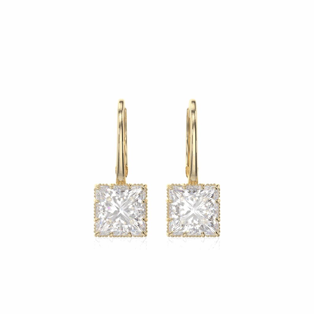 Princess Cut Stone Drop Earring For Women