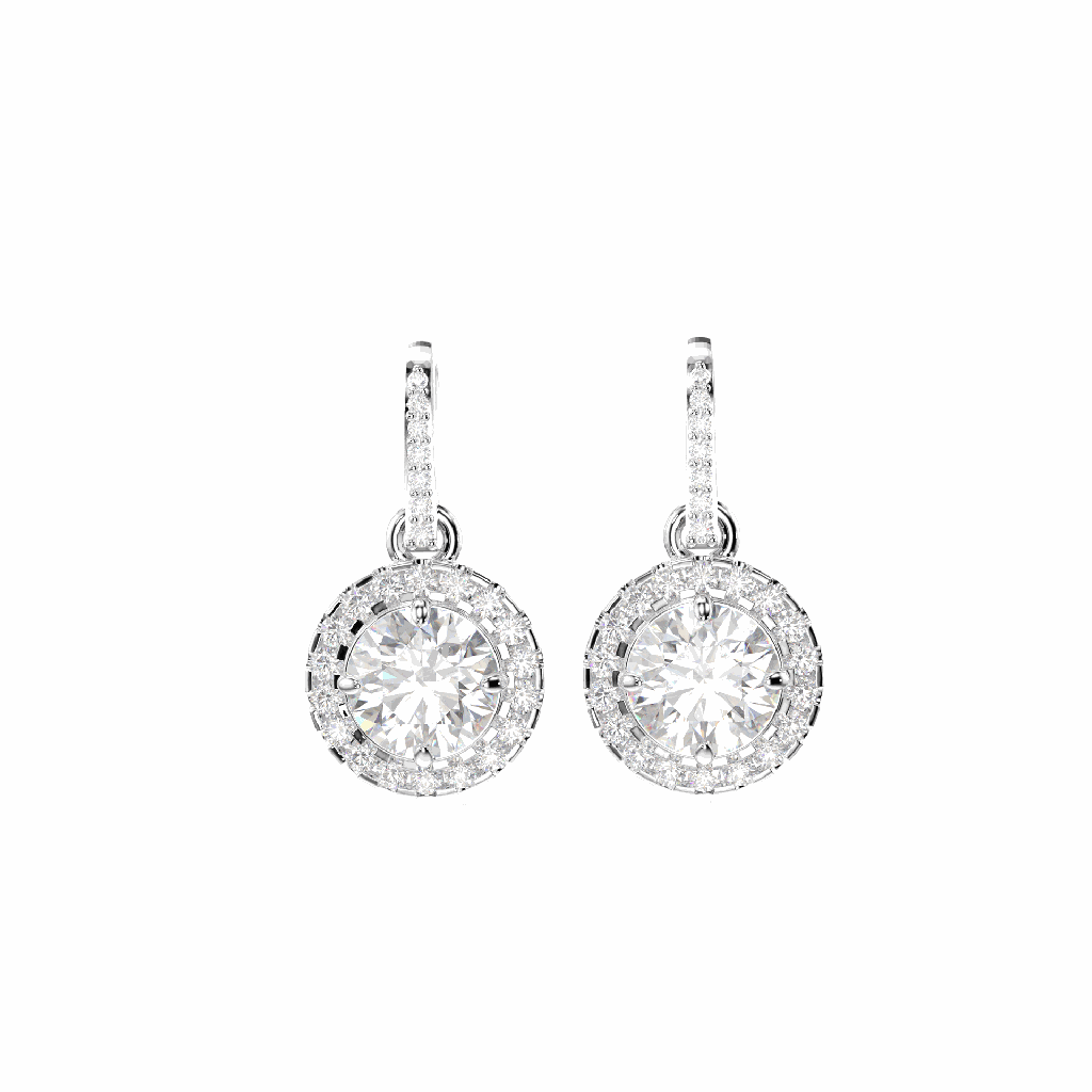  Drop/Dangle Earrings Round Cut