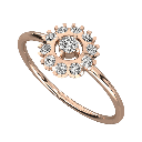  Round Diamond Floral Wedding Band For Women