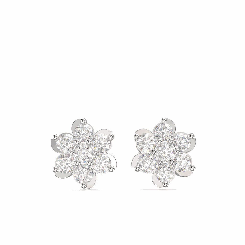  Round Cut Stone Stud Earring For Women