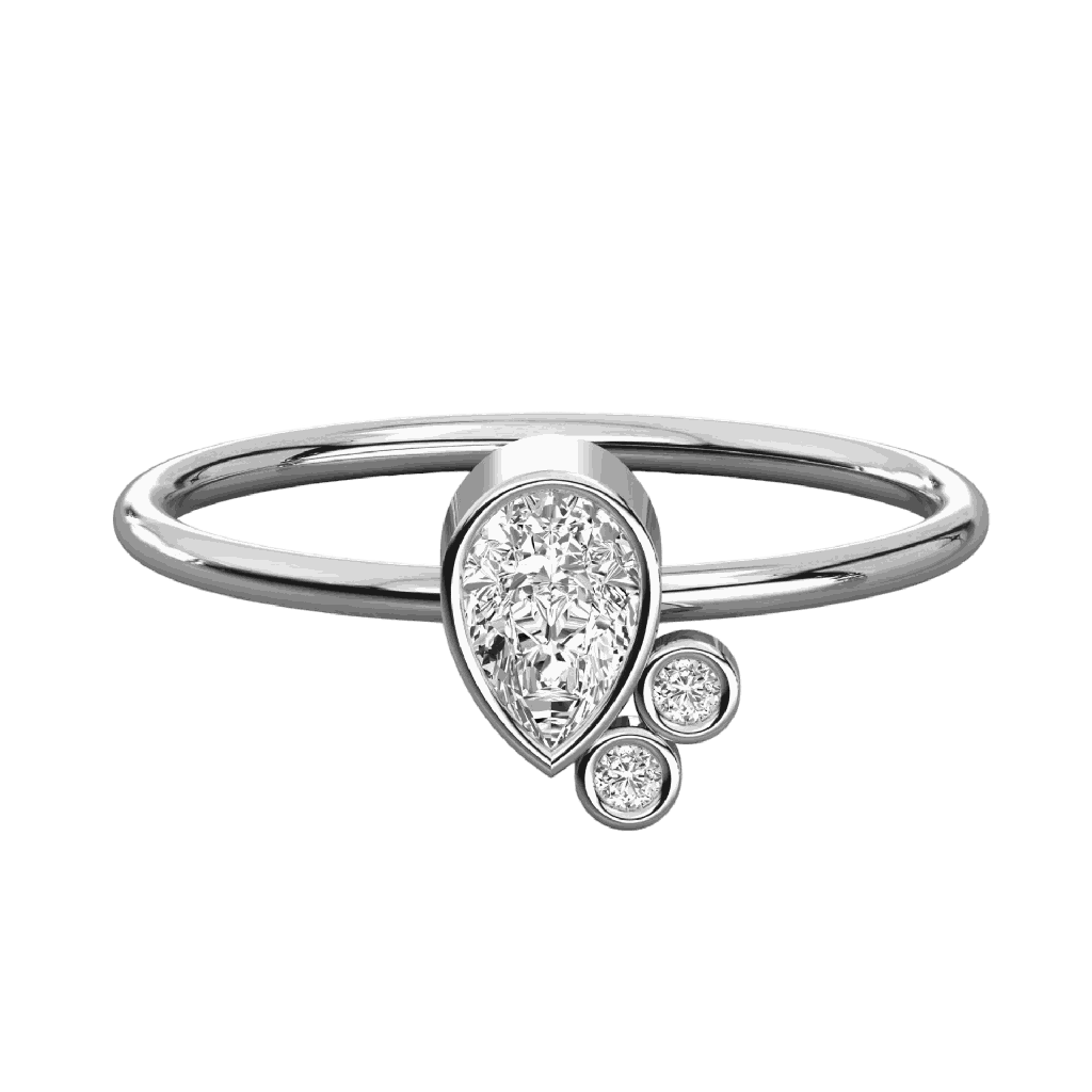  Pear And Round Diamond Low Weight Wedding Band 