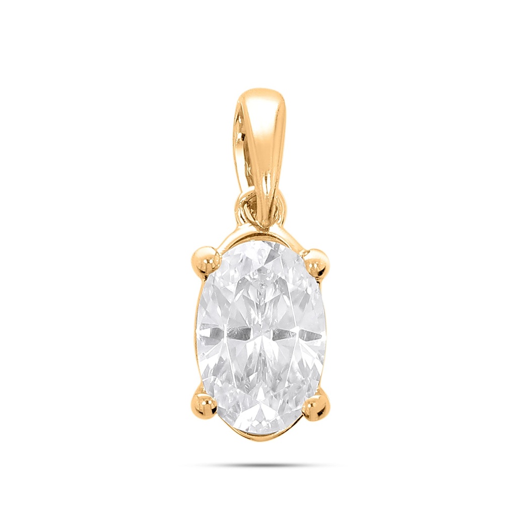  Oval Cut Diamond Solitaire Pendant For Women