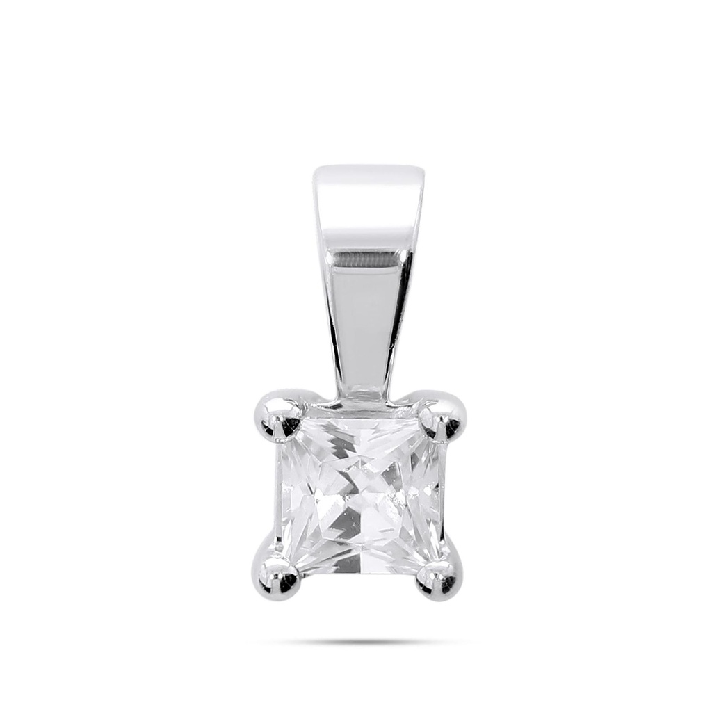 Princess Cut Diamond Solitaire Pendant For Women