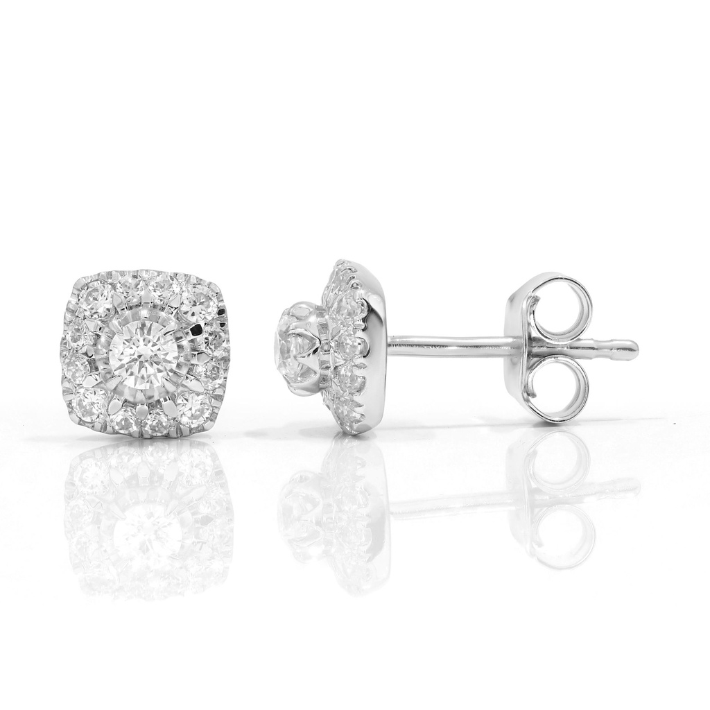  Round Diamond Prong Set Stud Earrings 