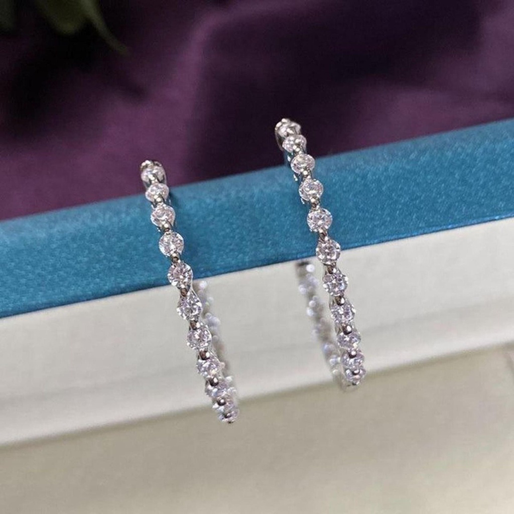 Round Cut Inside Out Hoop Earrings For Women