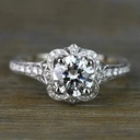   Round Cut Diamond Fancy Engagement Ring For Women