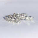 Round Cut Stone Hoop Earring For Women