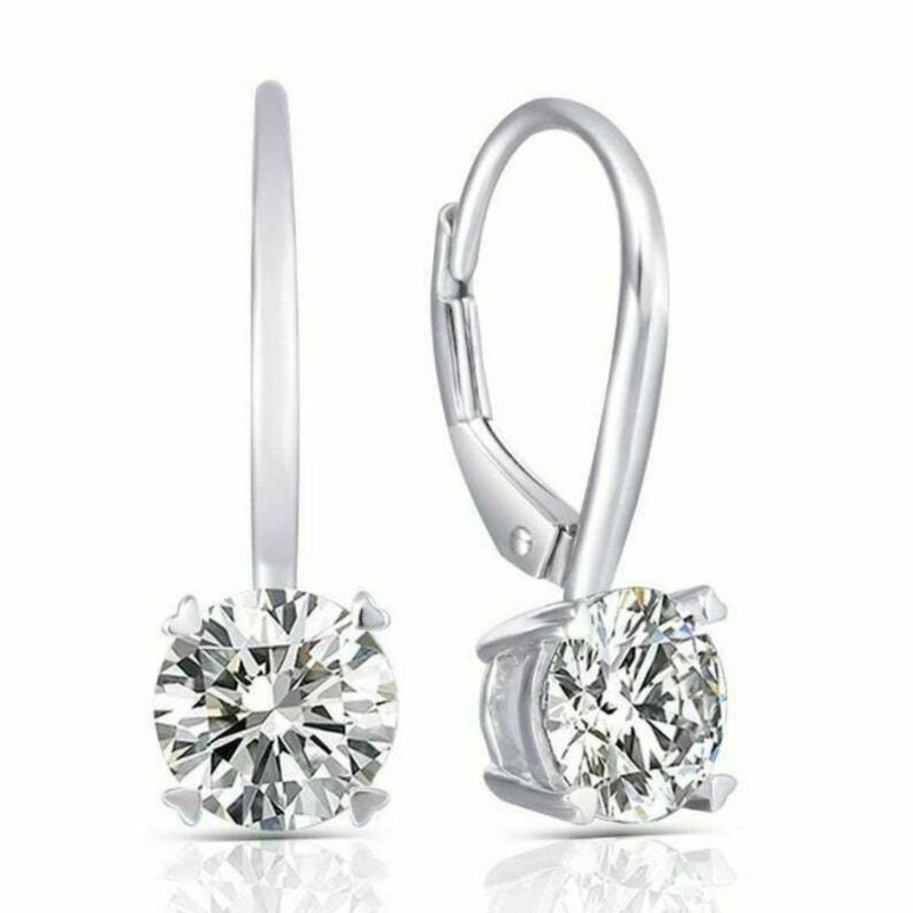 Round Cut Drop Dangle Earrings For Women