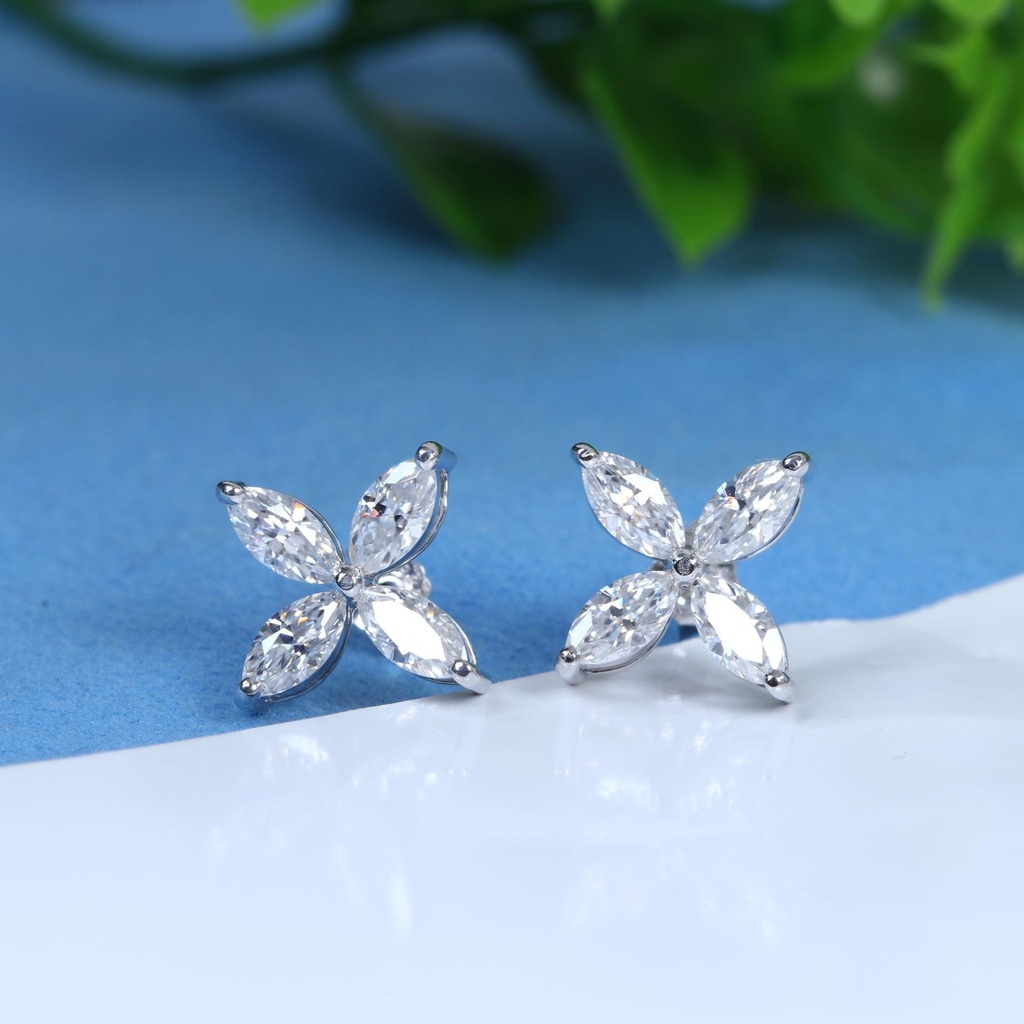  Marquise Cut Diamond Stud Earring For Women