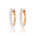 Round Diamond Hinged Huggie Hoop Earring 