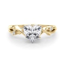  Heart Shape Three Stone Twisted Engagement Ring For Women