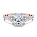 Asscher Cut Split Shank Moissanite Ring 