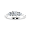  Princess Cut Three Stone Engagement Ring For Women