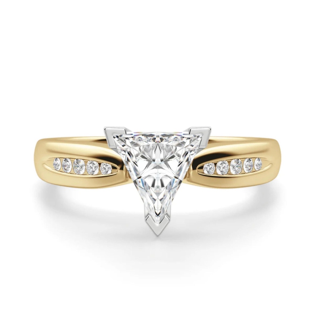  Triangle Cut v Prong Engagement Ring For Women