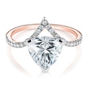 2 Carat Trillion Shape Curved Moissanite Engagement Ring in White Gold