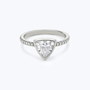 Trillion Cut Bezel Set Moissanite Ring in White Gold