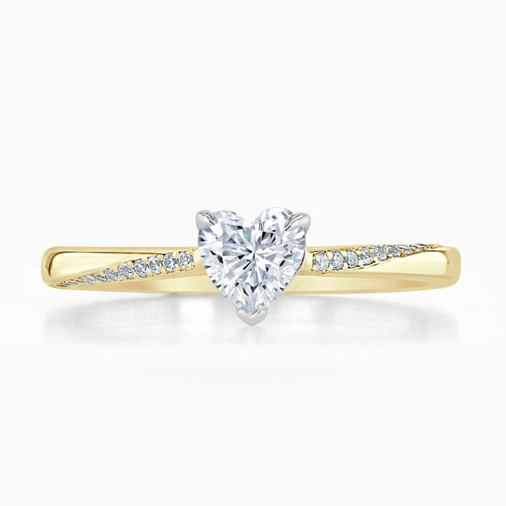 Heart Shape Cathedral Engagement Ring For Women