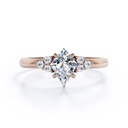  Kite Cut Moissanite Cluster Engagement Ring 