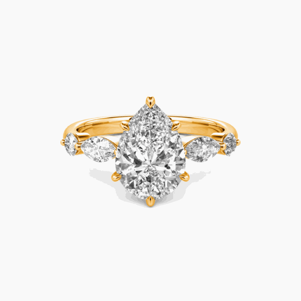  Pear Cut Diamond Engagement Five Stone Ring For Women