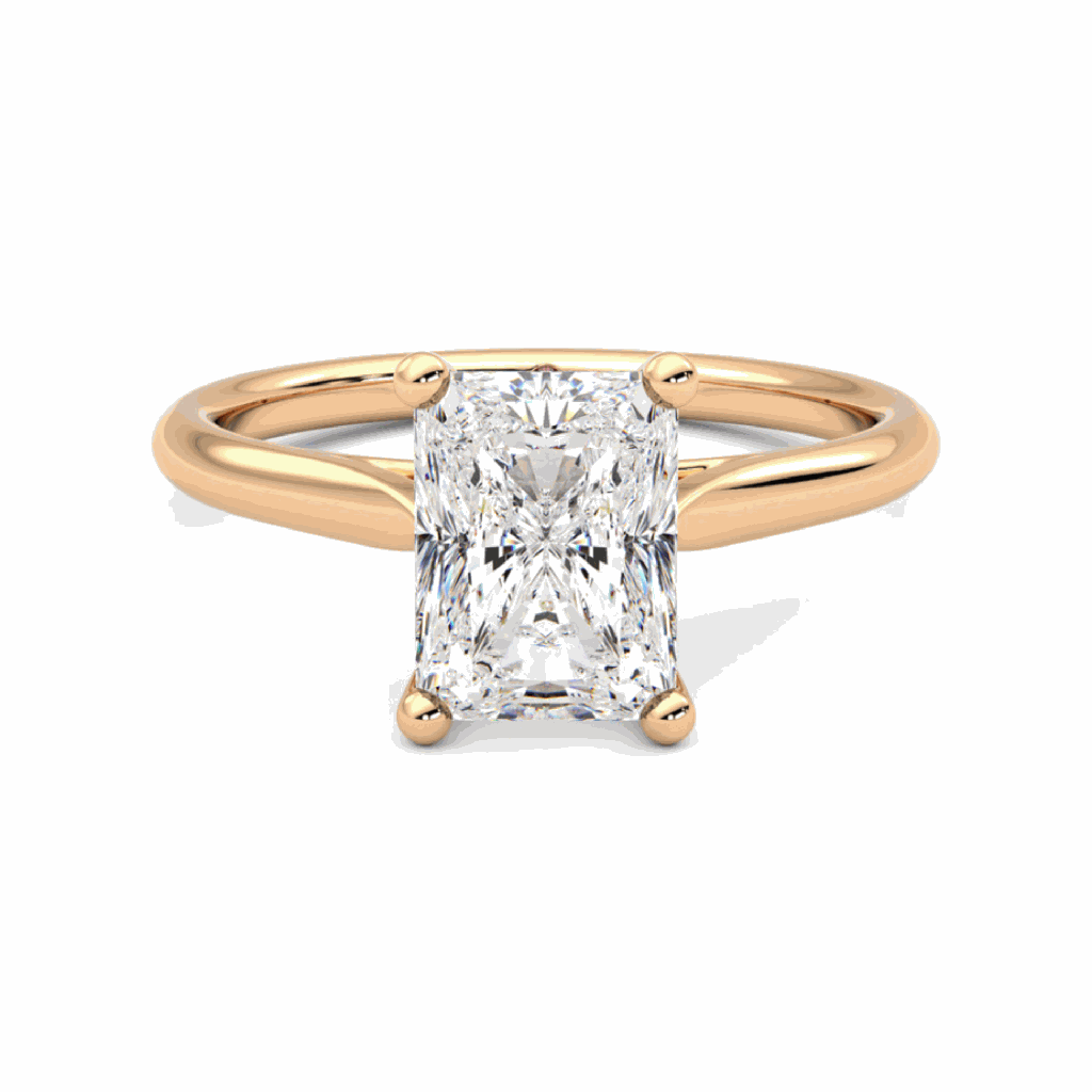 Radiant Cut Solitaire Engagement Ring For Women