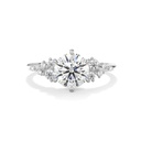 1.50 Carat Round Moissanite Cluster Engagement Ring 