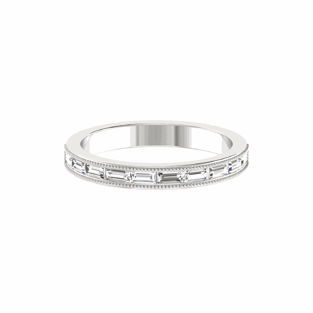  Baguette Cut Diamond Half Eternity Band For Women