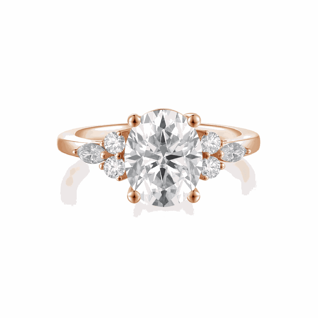 Oval Cut 7 Stone Engagement Ring For Women