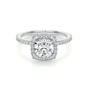  Cushion Cut Halo Diamond Engagement Ring For Women
