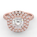  Cushion Cut Double Halo Engagement Ring For Women