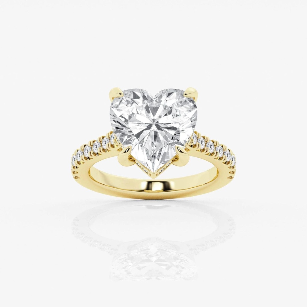  Heart Cut Hidden Halo Engagement Ring For Women