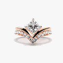  Princess Shape Curved Bridal Set Ring For Women