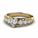  Heart And Round Shape Vintage Engagement Ring For Women