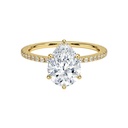 Pear Cut Hidden Halo Engagement Ring For Women
