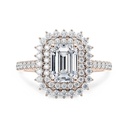  Emerald Cut Double Halo Engagement Ring For Women