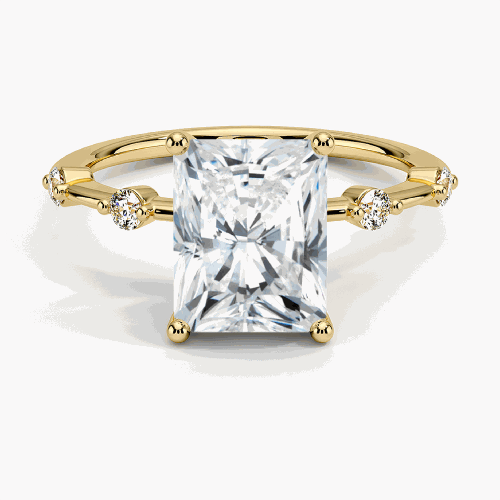  Radiant Shaped 5 Stone Engagement Ring For Women