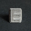 Hip hop diamond ring crafted in 14 kt white gold custom letter ring with vvs clarity diamonds