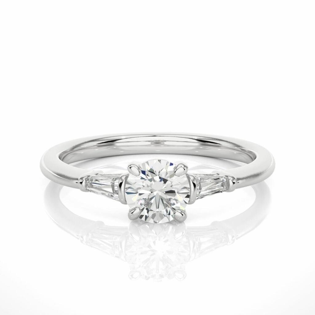  Round & Baguette Lab Diamond Ring 