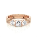  Princess & Round Cut Prong Set Three Stone Diamond Ring For Women