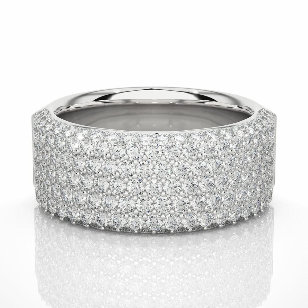  7 Row Pave Set Lab Diamond Band