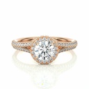 Round Cut Split Shank Halo Diamond Engagement Ring For Women