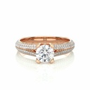  Round Cut Prong Set Split Shank Diamond Engagement Ring For Women