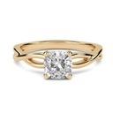 Cushion Cut Twisted Shank Solitaire Lab Diamond Engagement Ring 