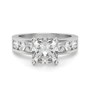 Cushion Cut 4 Prong Set Lab Diamond Engagement Ring 