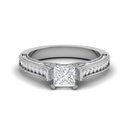  Princess Cut Cathedral Lab Diamond Engagement Ring 