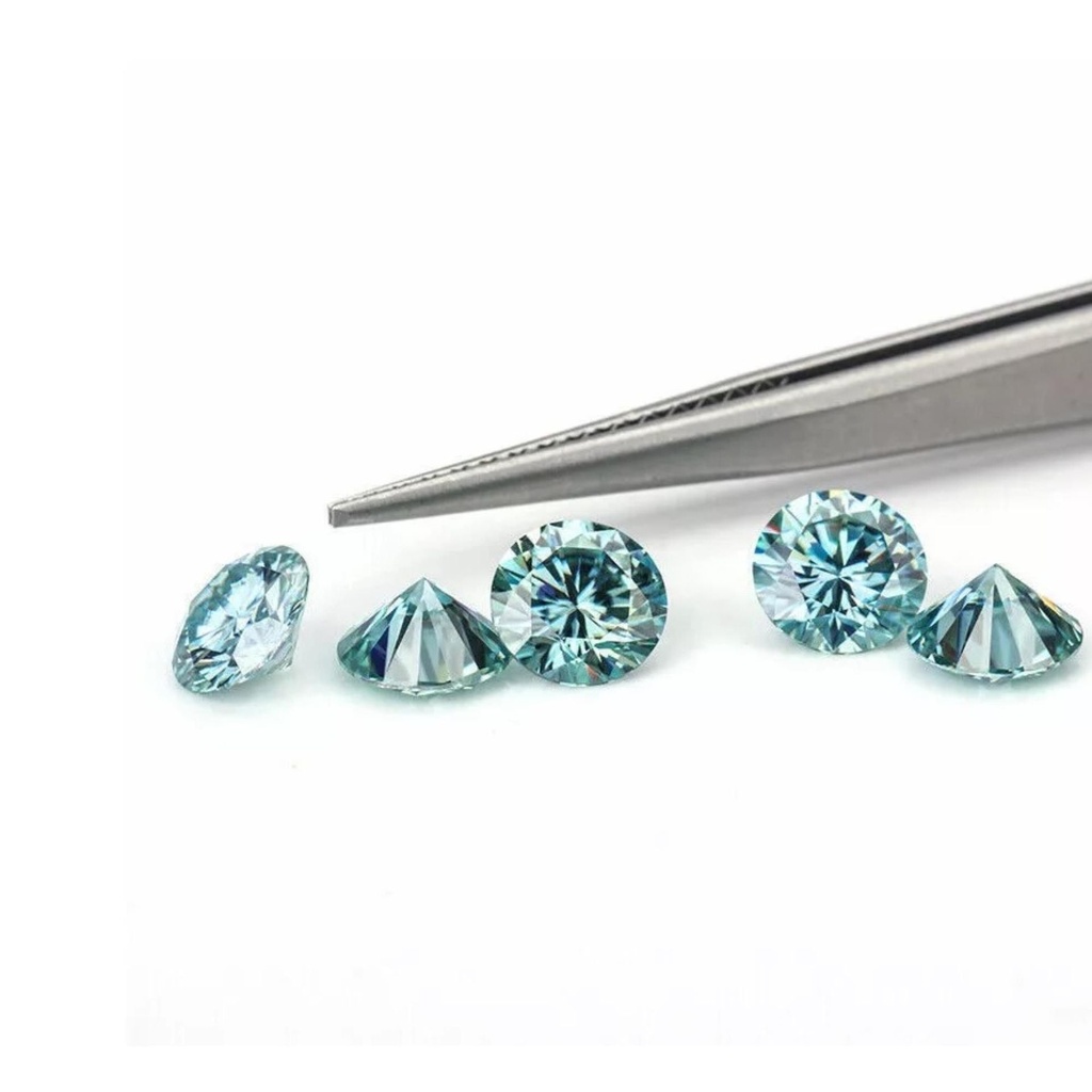 Loose Moissanite Blue Clean Round Cut 2.00 MM