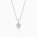 2 Carat Heart Shaped Prong Set Solitaire Lab Diamond Pendant In White Gold